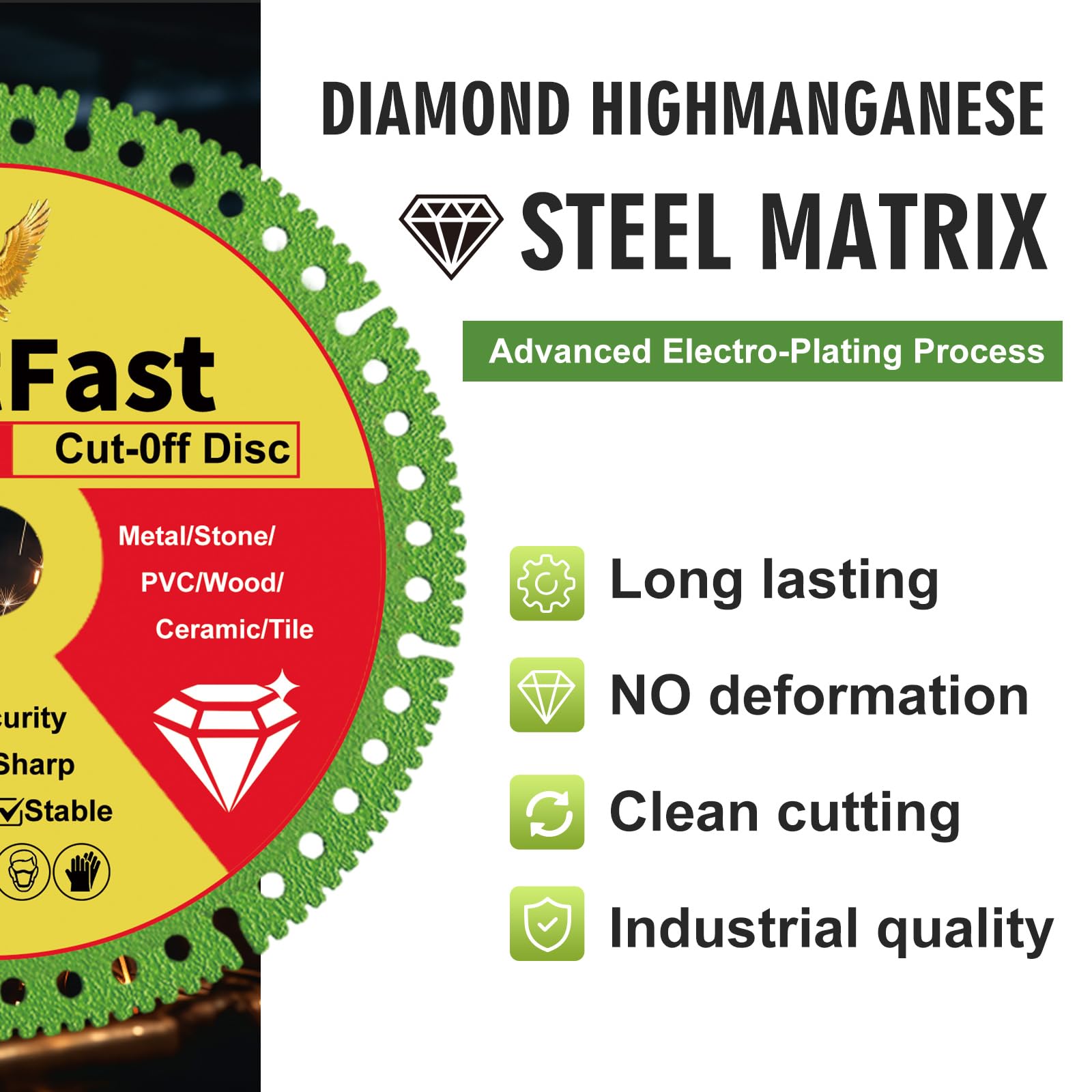 FixltFast indestructible disc with 22.23mm bore for universal mounting