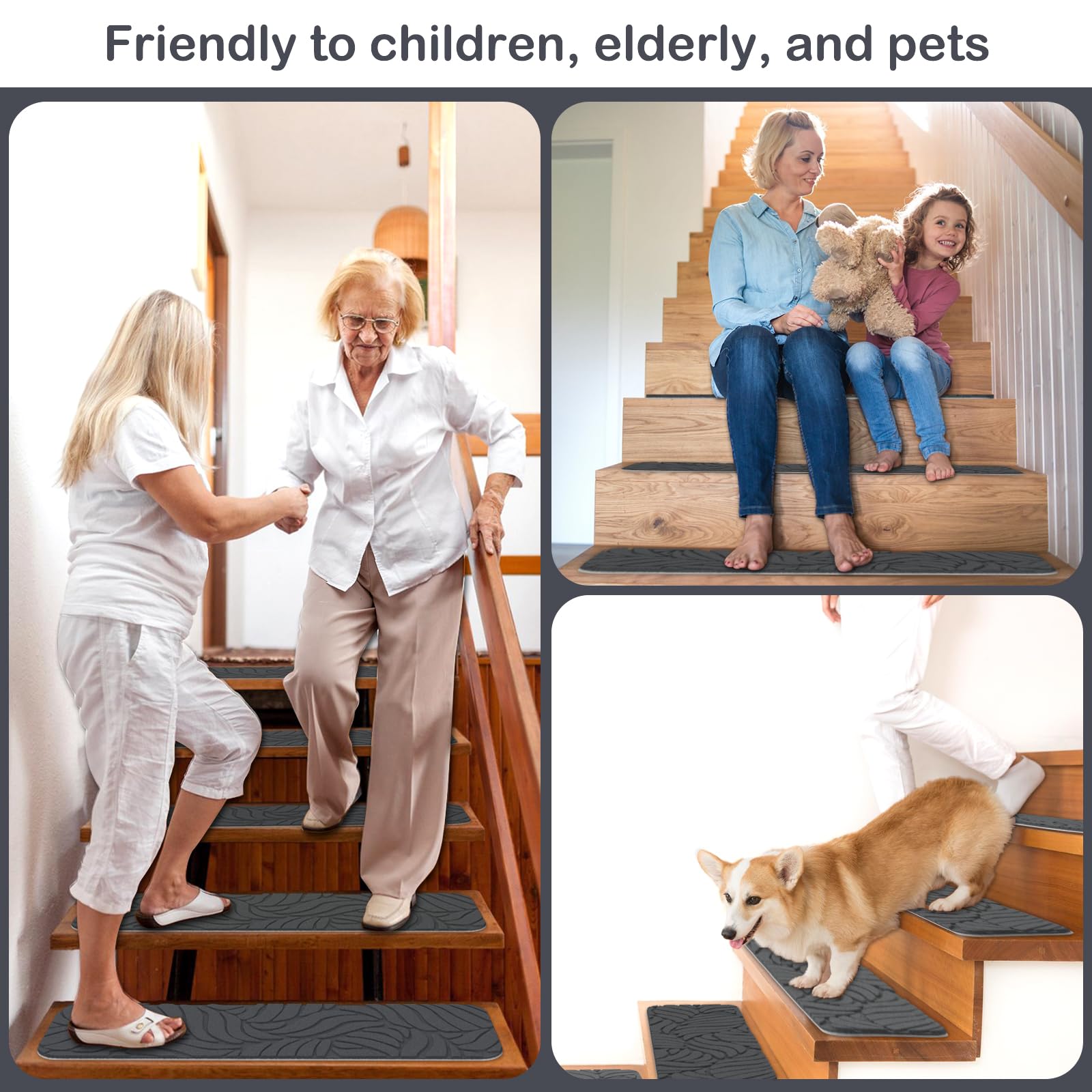 Fixmend stair treads cut-to-fit feature enables customizing to staircase length.