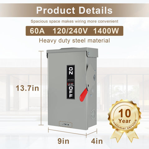 FixOasis NEMA 3R weatherproof disconnect box protects against rain and snow.