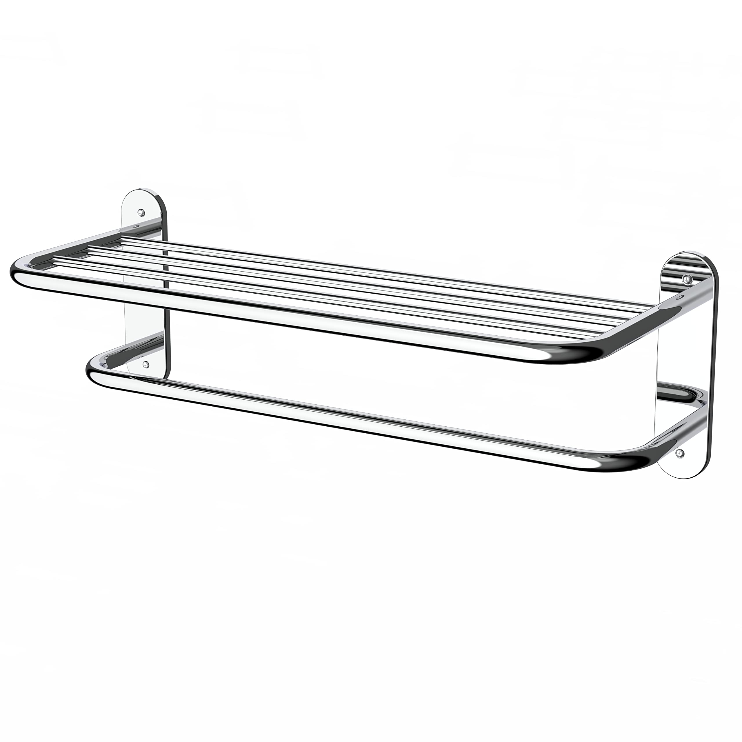 FIXSEN 18-inch towel rack with shelf on wall mount for organized towels.