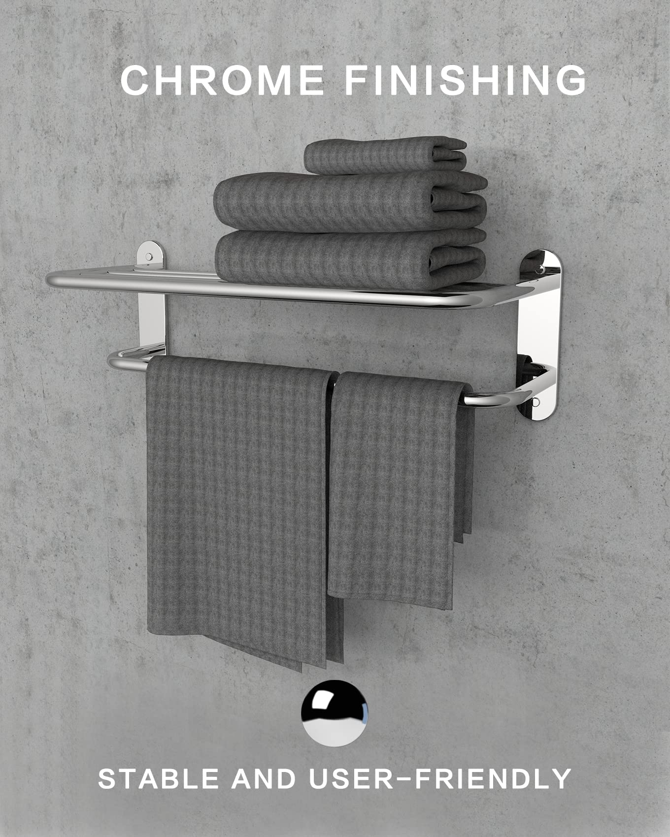 FIXSEN towel-bar with modern design in a compact bathroom.