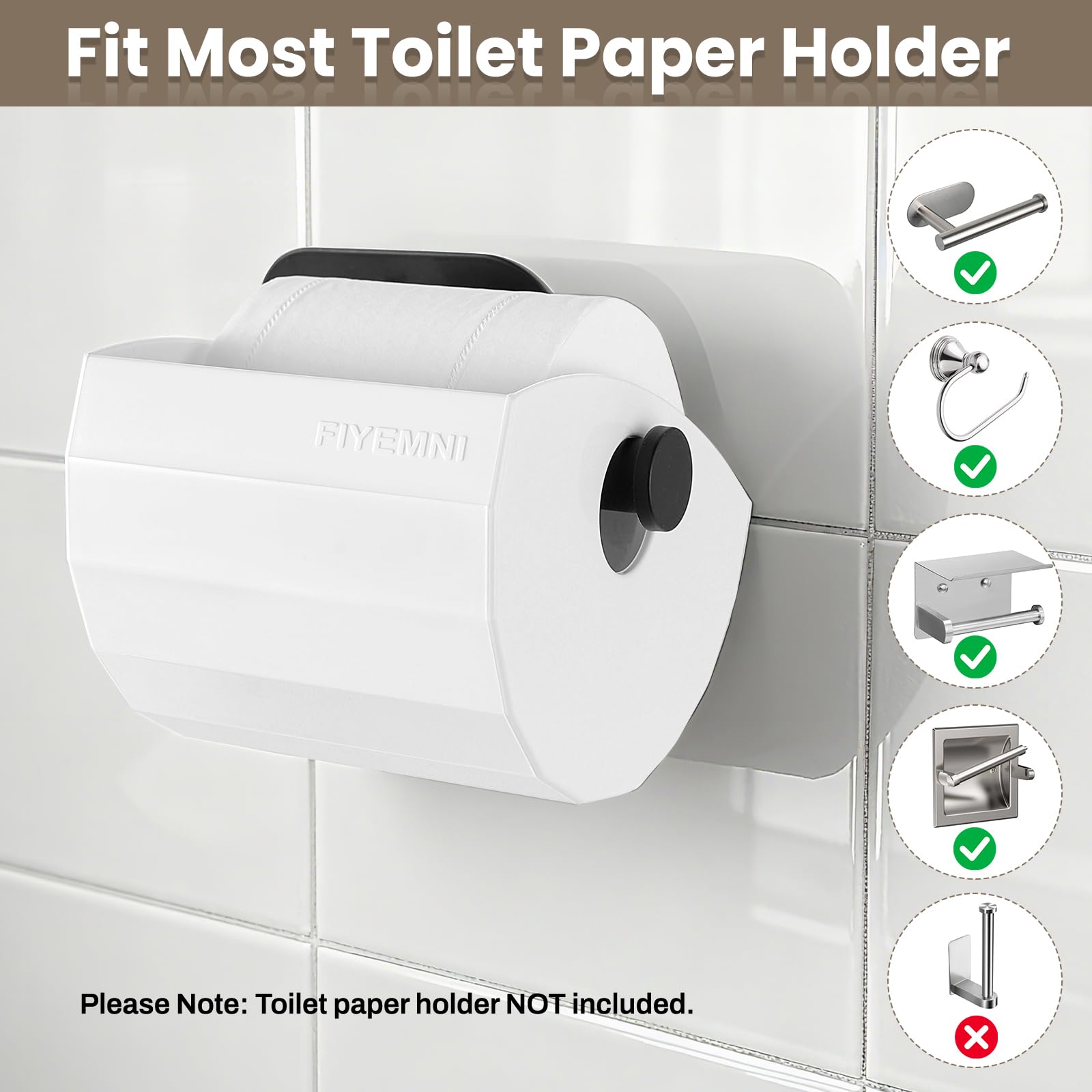 FIYEMNI cat-proof cover white with sleek, bathroom-friendly design.