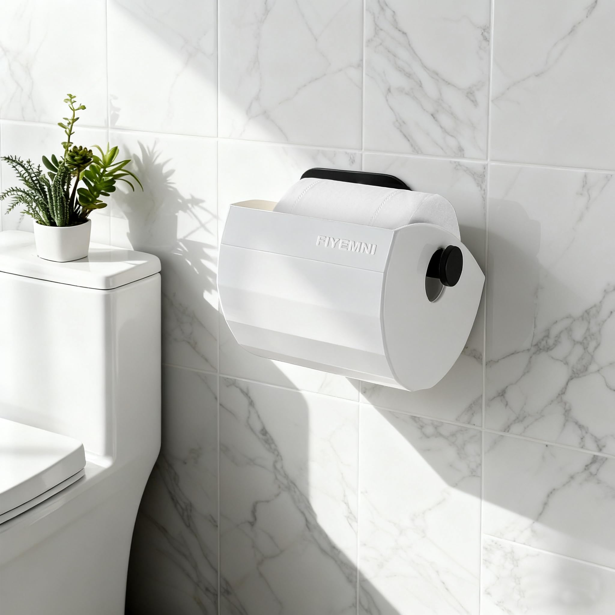 FIYEMNI cat-proof cover on standard holder, white finish.