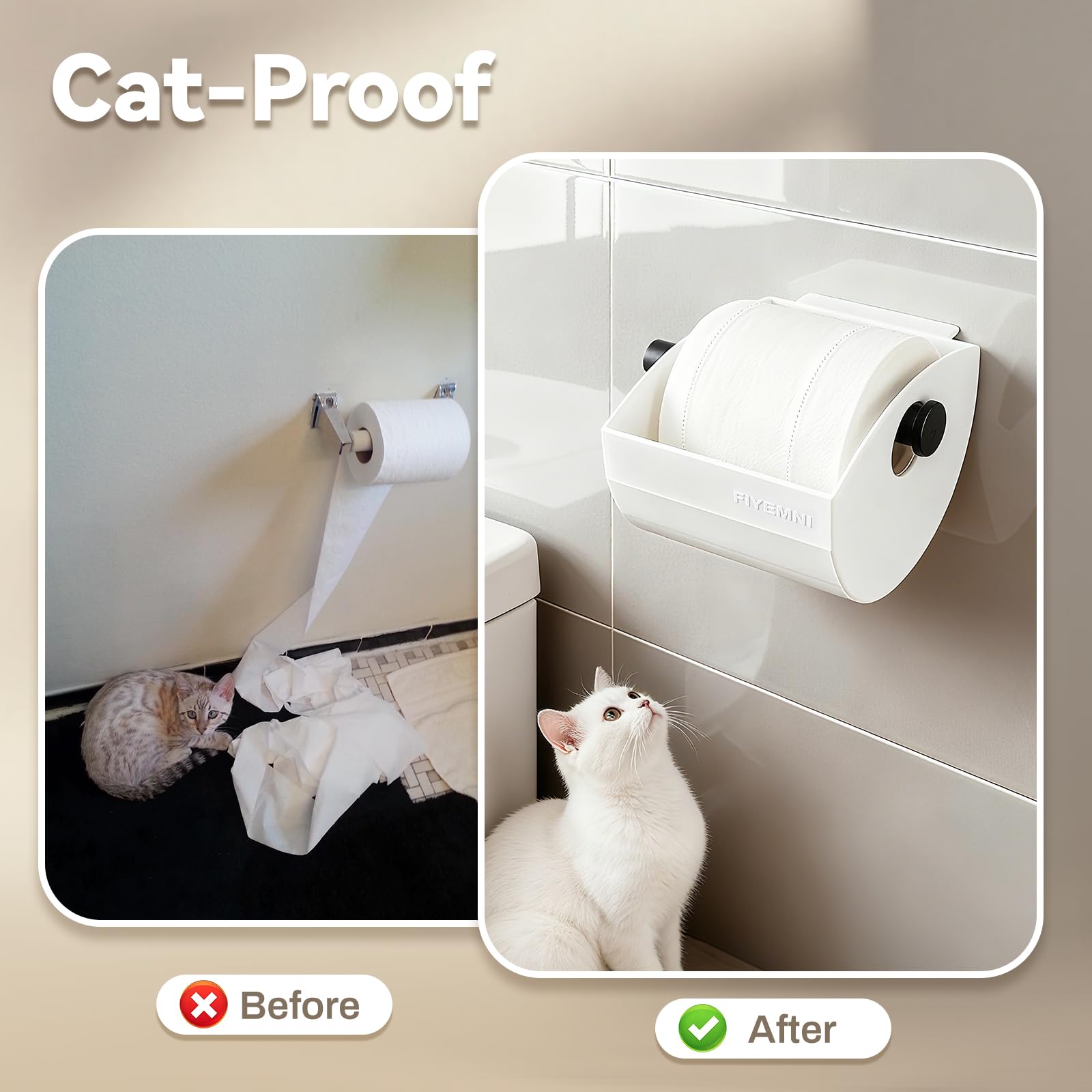 FIYEMNI cat-proof cover white, open-inside view showing easy-roll access.