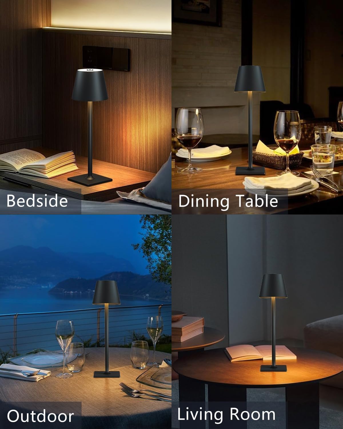 Fizrice cordless lamp with 6000mAh battery for long runtime