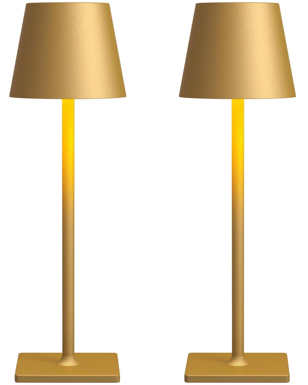 Fizrice gold cordless table lamp pair creates stylish dining ambiance.