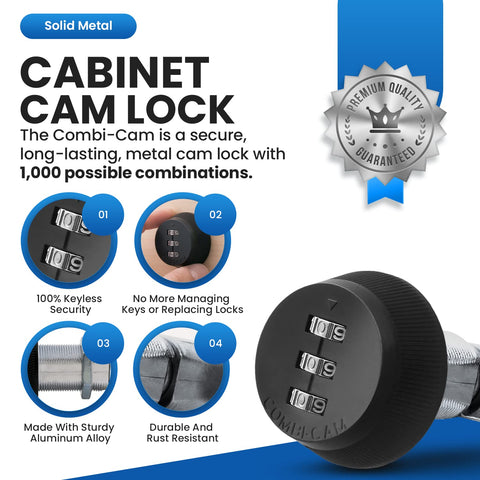 Close-up of the 3-dial Combi-Cam for easy code changes and setup