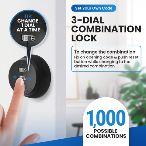 Combi-Cam shown on a drawer for secure, convenient access