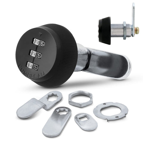 FJM Combi-Cam lock front view demonstrates keyless security for cabinets and lockers