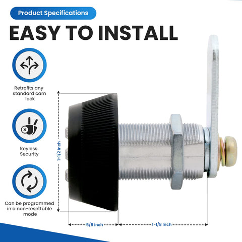 Installation example showing quick retrofit on a standard cam lock