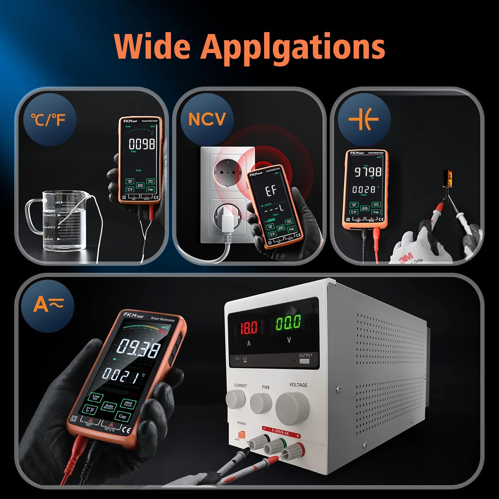 FKM Pro DMM portable rechargeable design for on-the-go testing.