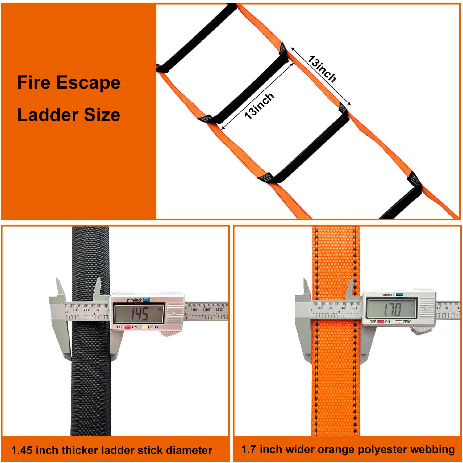 FKNGS Fire Escape Ladder weighs 4.8 pounds for easy carrying