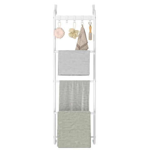 FKUO metal towel rack assembled in a bright bathroom