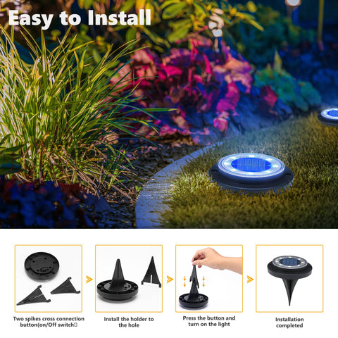 Flacchi Solar Ground Light mounted on deck offers safe steps at night.