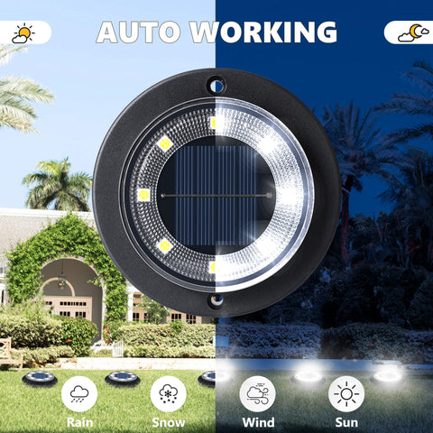 Flacchi solar ground light disk yard accent lighting for landscaping