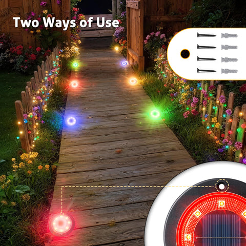 Flacchi solar ground lights LED brightness enhances garden ambiance