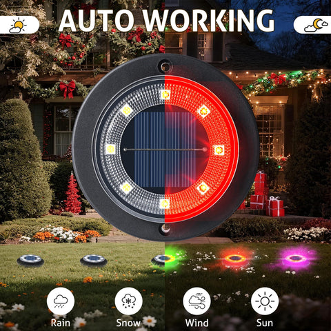 Flacchi solar ground lights multi-colored LEDs create color nights