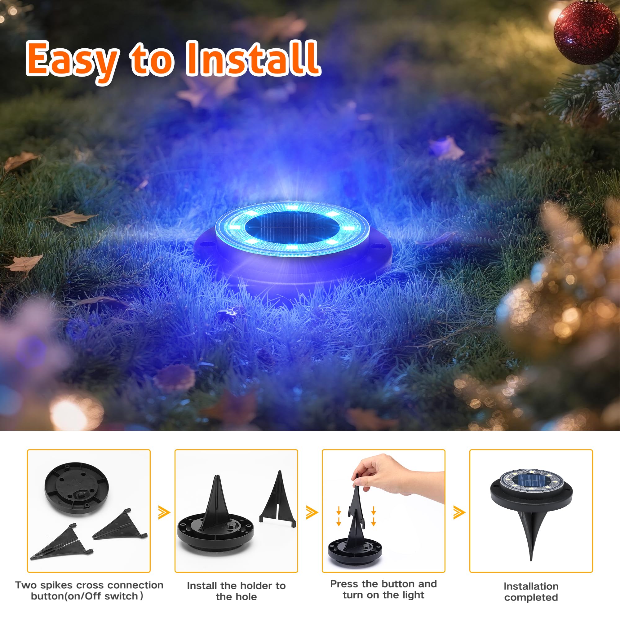 Flacchi solar ground lights waterproof seal withstands rain