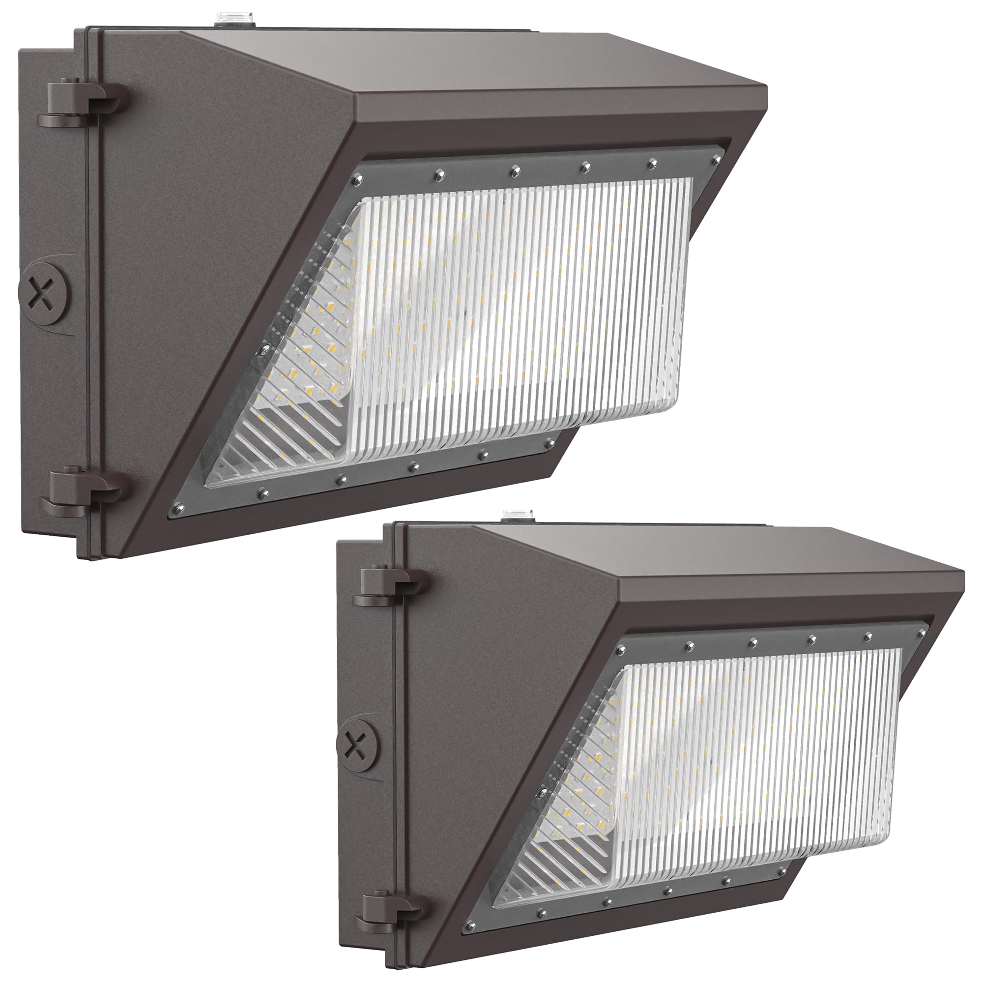 Flakeeper 120W wall pack light with dusk-to-dawn sensor illuminating exterior spaces
