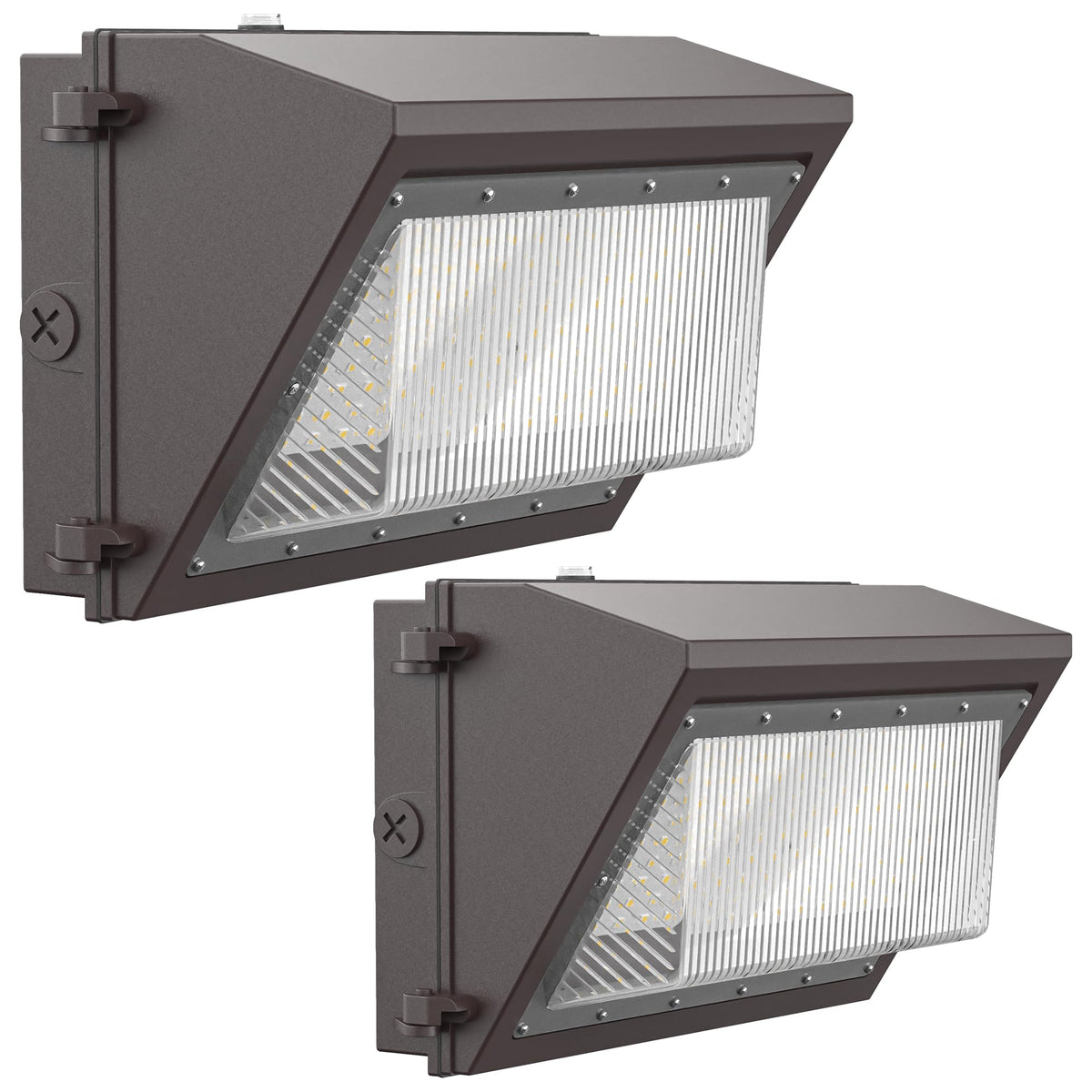 Flakeeper 120W wall pack light with dusk-to-dawn sensor illuminating exterior spaces