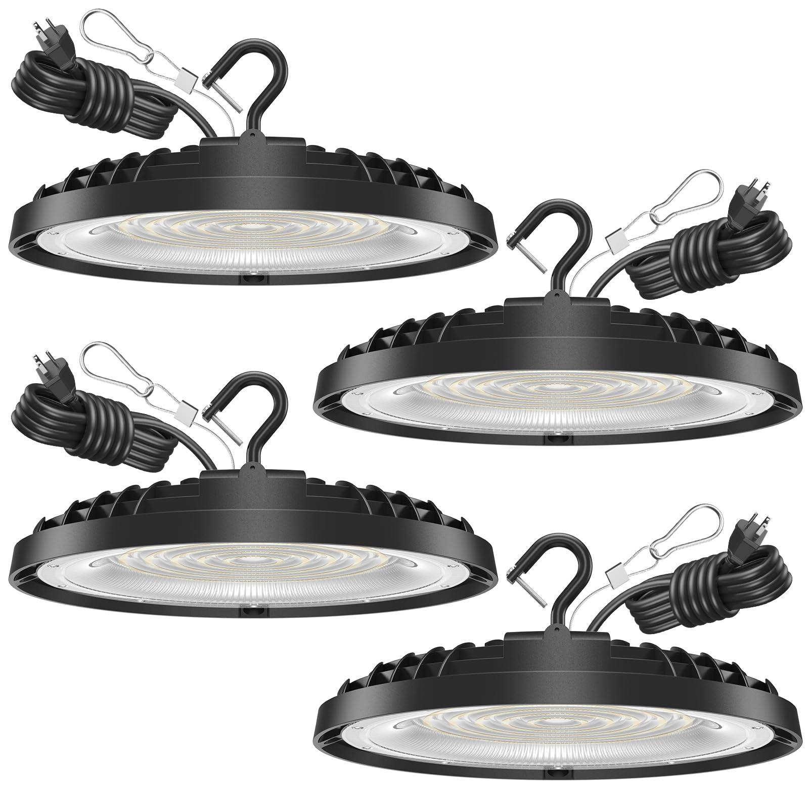 Flakeeper 150W UFO high bay light brightens warehouse spaces for better visibility.