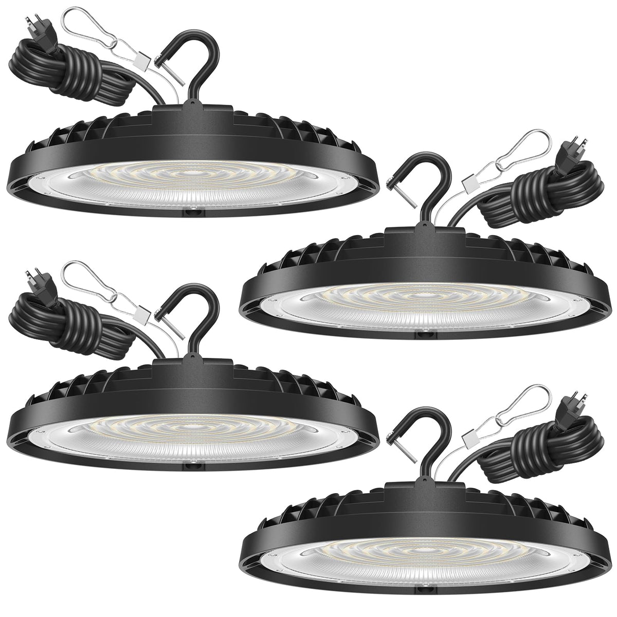 Flakeeper 150W UFO high bay light brightens warehouse spaces for better visibility.
