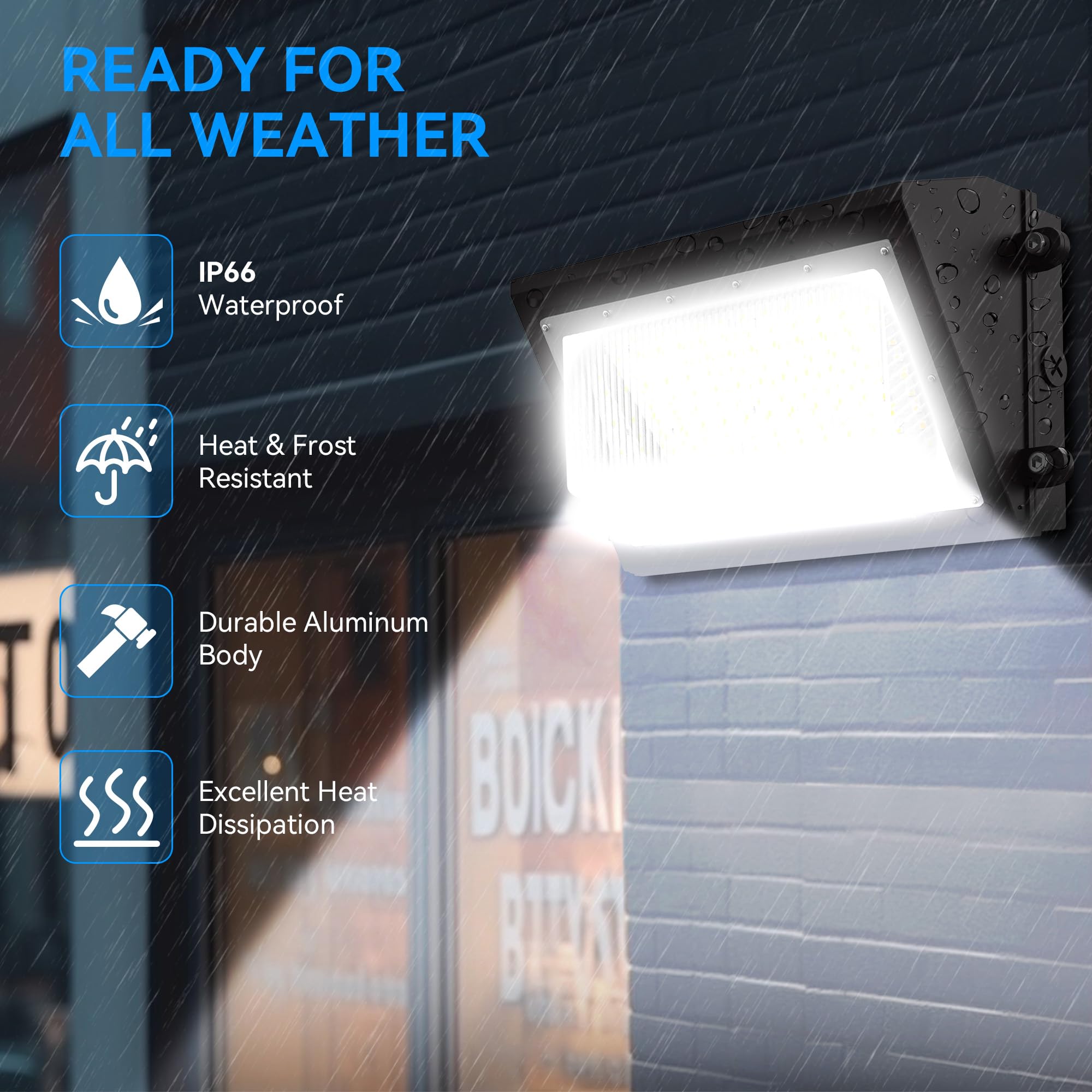 Flakeeper 2-pack LED wall lights suit parking lots and yards
