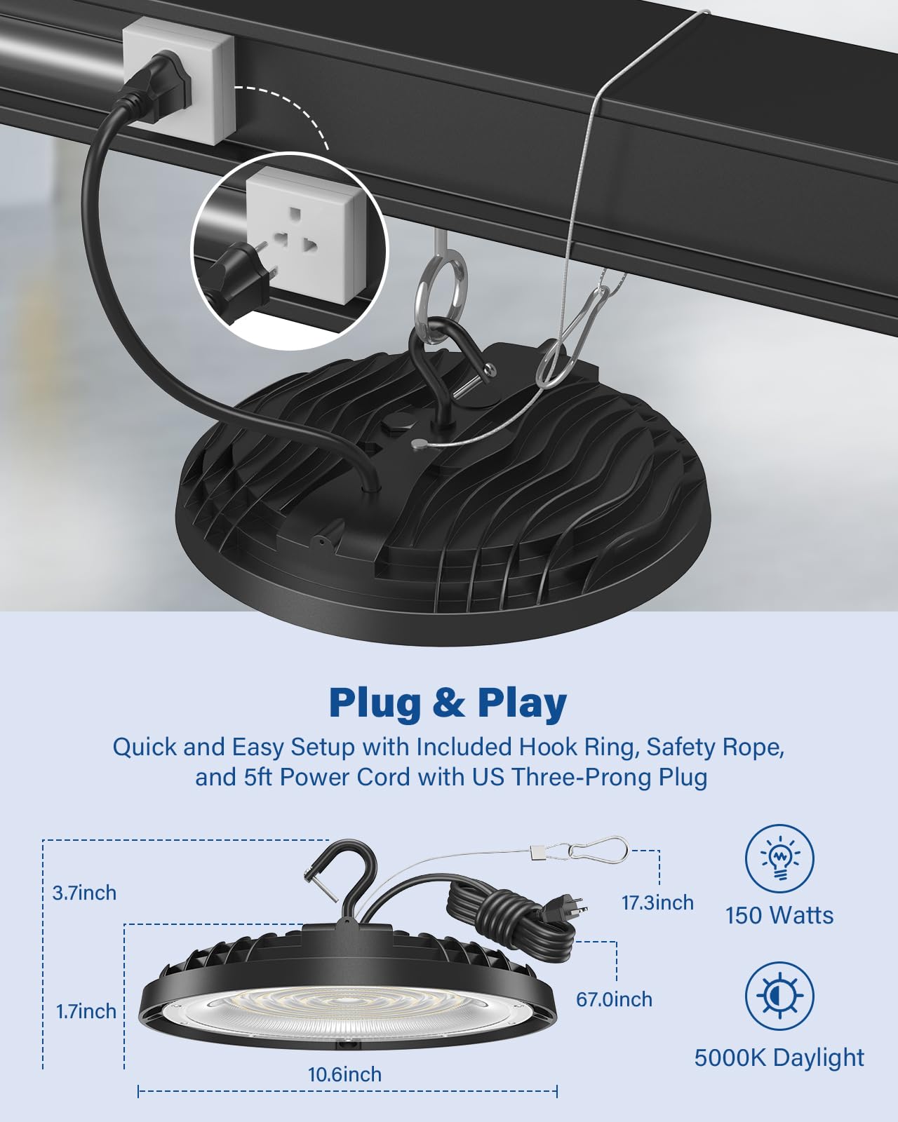 Flakeeper 4-pack UFO light provides broad coverage for garages