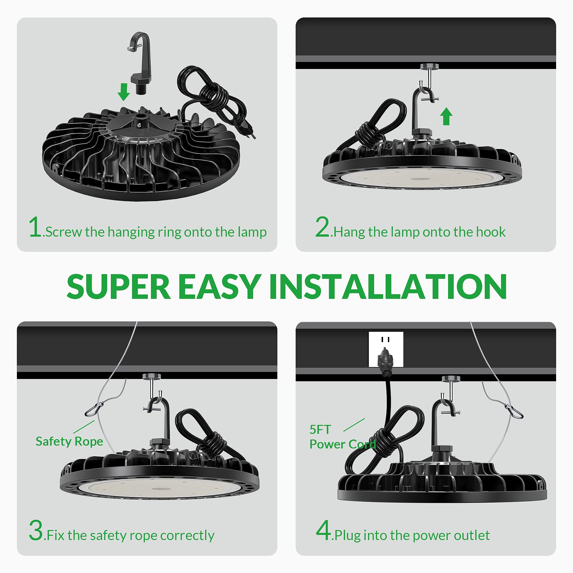Flakeeper LED high bay 150W workshop lighting for garages and warehouses