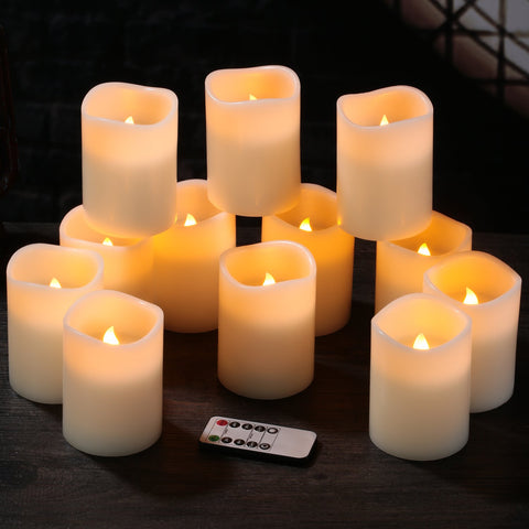 Flamecan real-wax-look LED candles showcasing durable, maintenance-free glow.