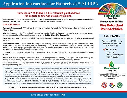 Flamecheck M-111PA ASTM E-84 test result illustration