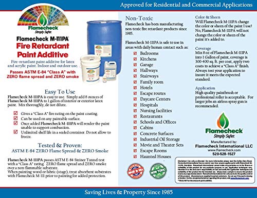Flamecheck M-111PA mixed into latex paint showing color-preserving consistency