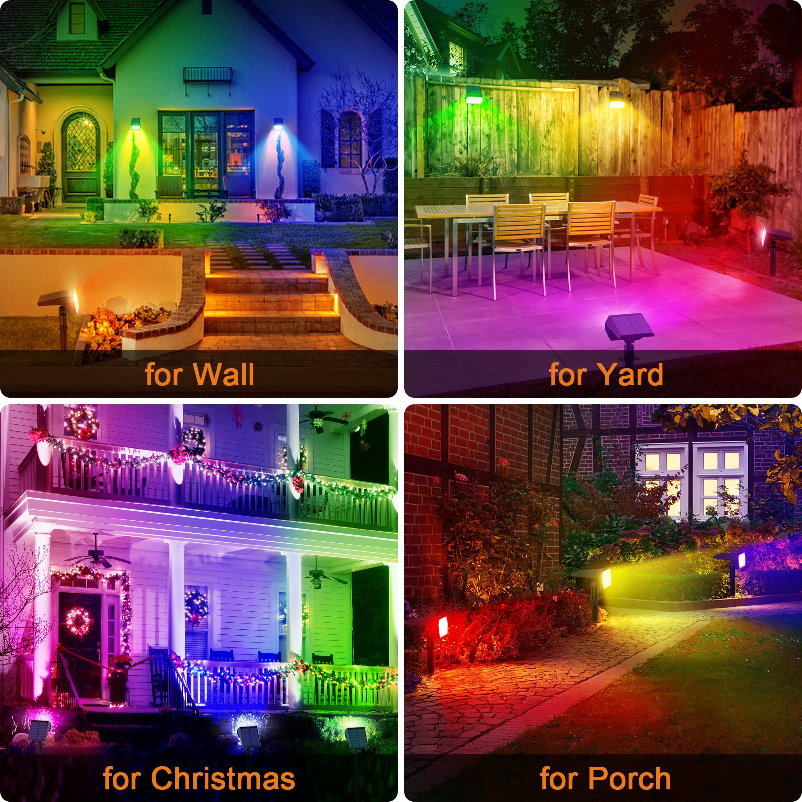 Flaow solar spot light auto multicolor mode for garden ambience