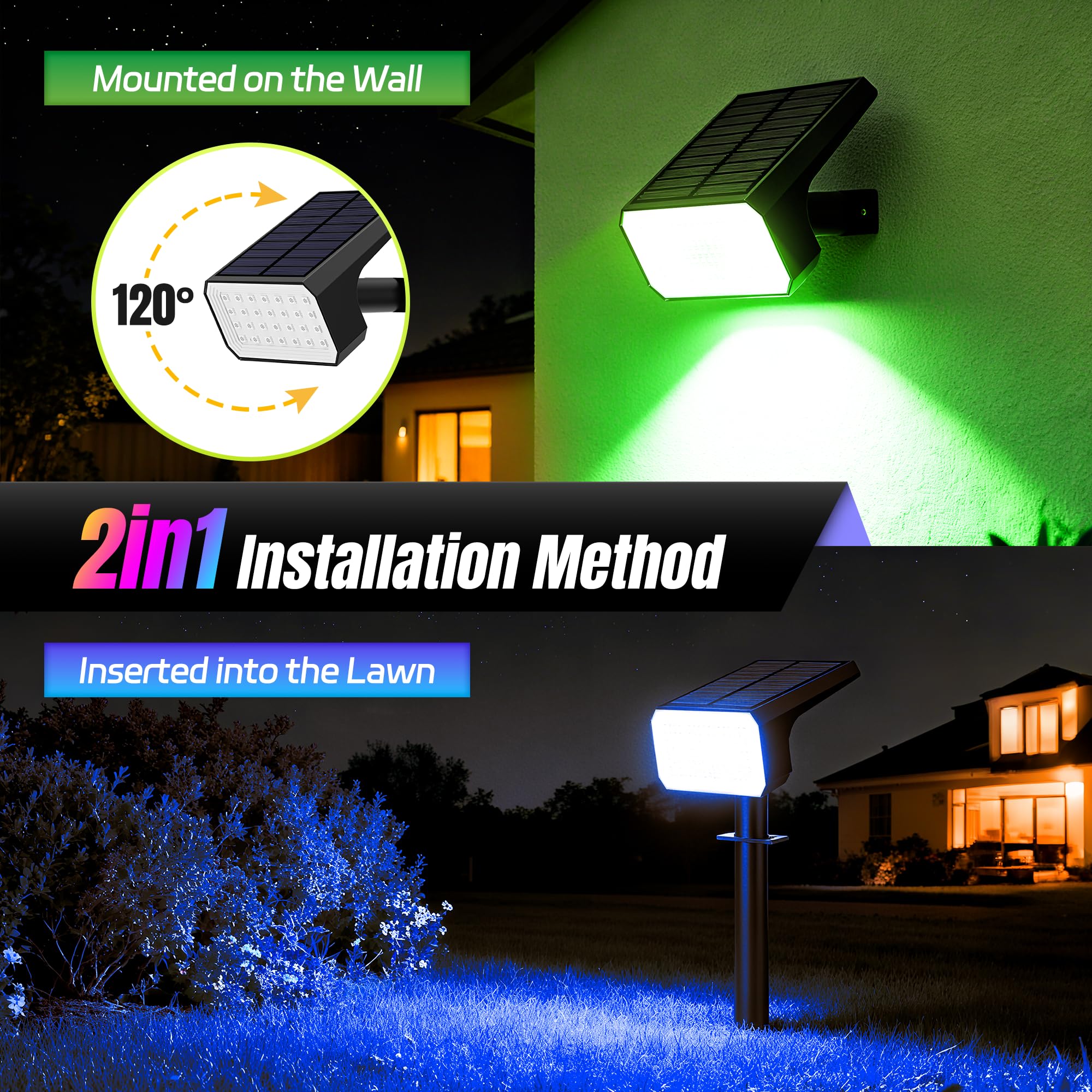 Flaow seven-mode color changing for flexible mood lighting.