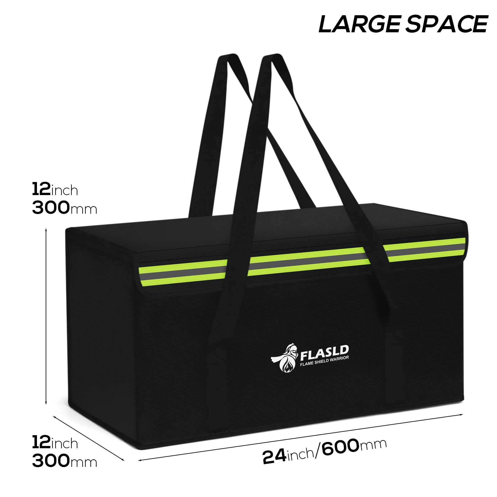 FLASLD fireproof bag water-resistant coating close-up highlighting silicone-coated fiberglass