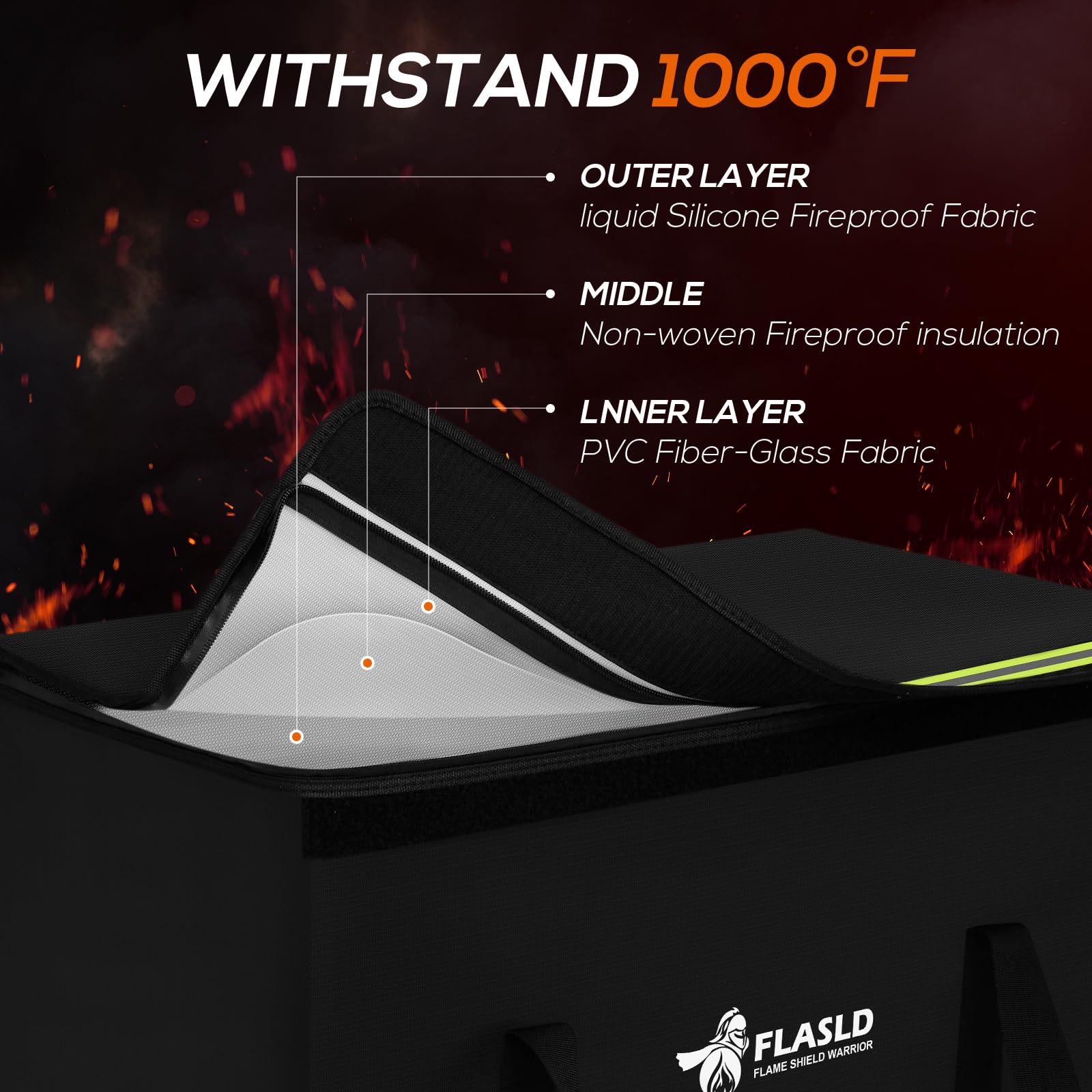 FLASLD waterproof silicone coating keeps batteries dry in rain or splashes.