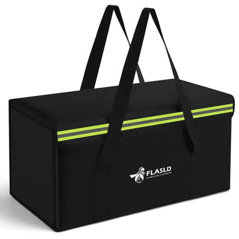 FLASLD large fireproof document bag open view with spacious interior for passports and documents