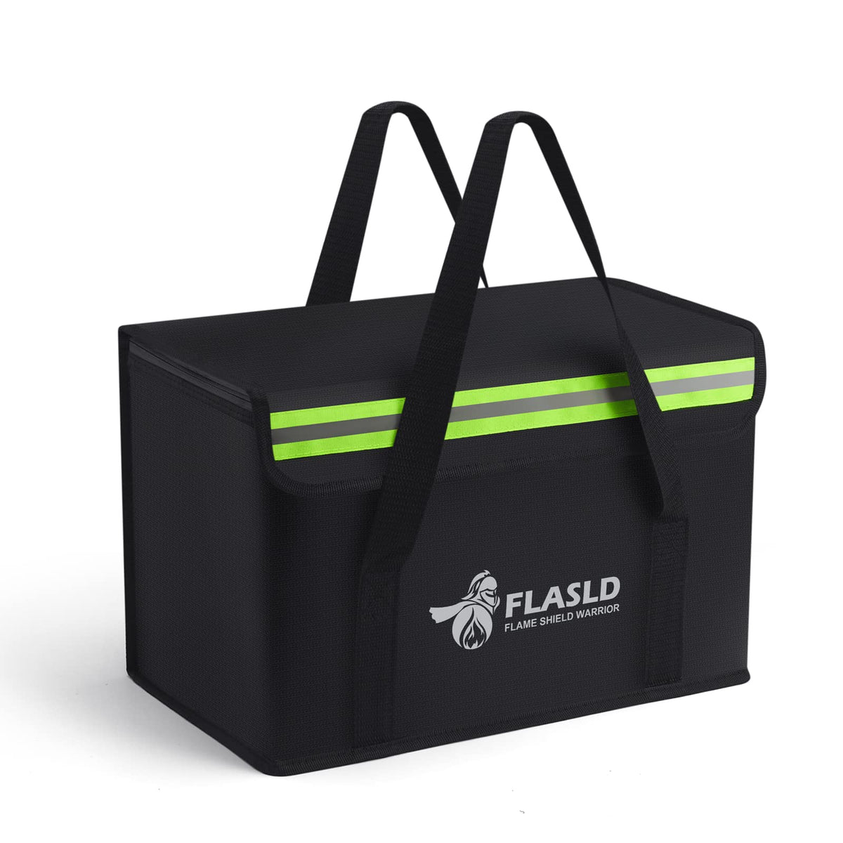 FLASLD fireproof LiPo bag for battery storage protects against heat exposure.