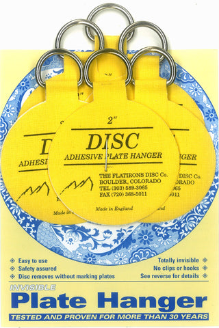 Flatirons Disc adhesive plate hangers, assembly view, easy setup for secure wall display.