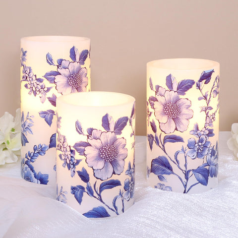 FLAVCHARM hand-painted porcelain-style candle adds antique charm