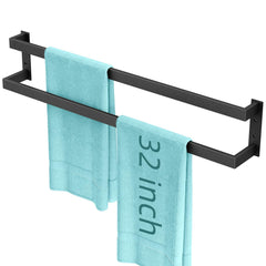 FLE double towel bar 32-inch wall mounted, sturdy SUS304 steel for durable bathroom organization
