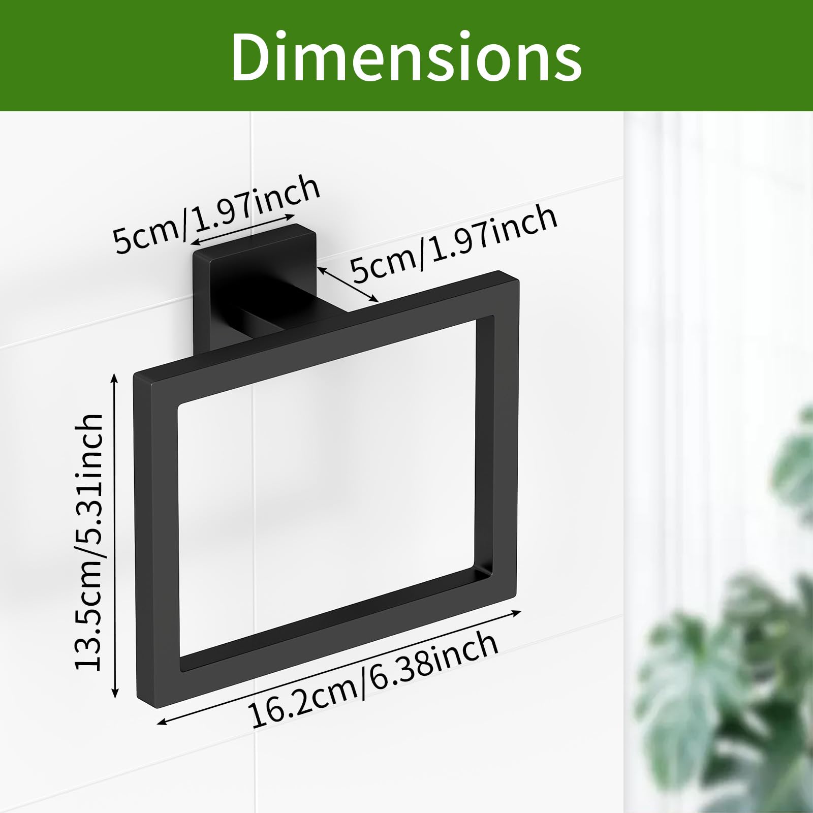 FLE modern bathroom towel ring in matte black enhances decor