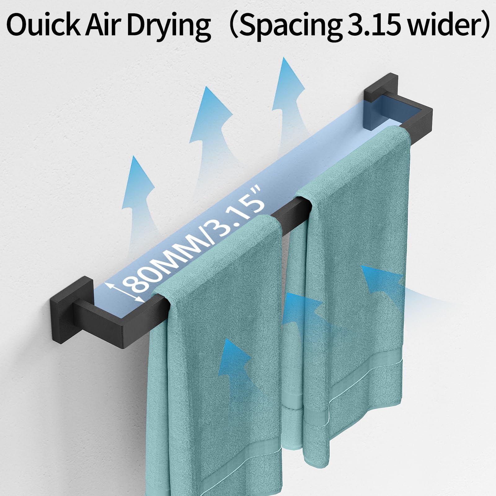 FLE towel rack includes screws for easy installation and sturdy mounting