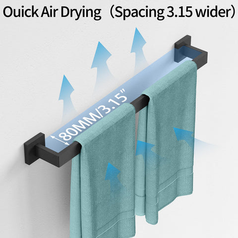 FLE towel rack includes screws for easy installation and sturdy mounting