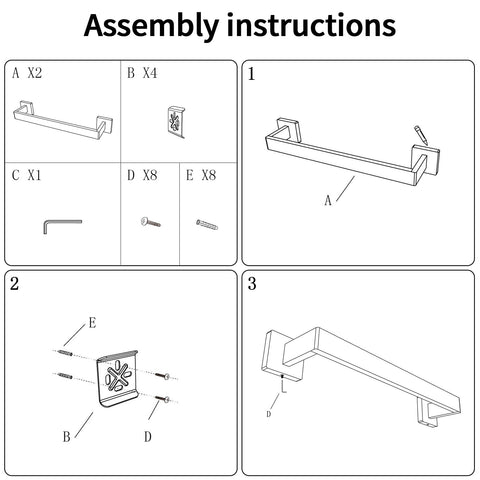 FLE towel bar suitable beside cabinets or doors for towels and more