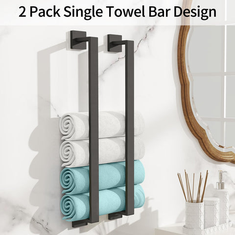 FLE wall-mounted towel bar in stainless steel for durable bathroom storage