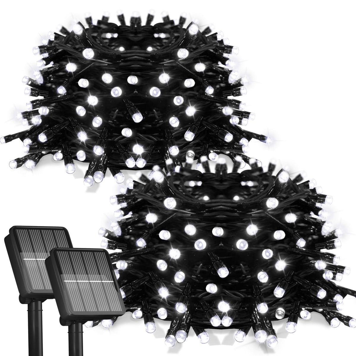 Flechllary solar string lights lit at night for cozy outdoor ambiance