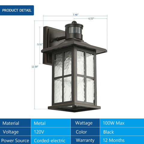 FLEDAVID porch light installed on a house showcasing vintage black and gold trim.