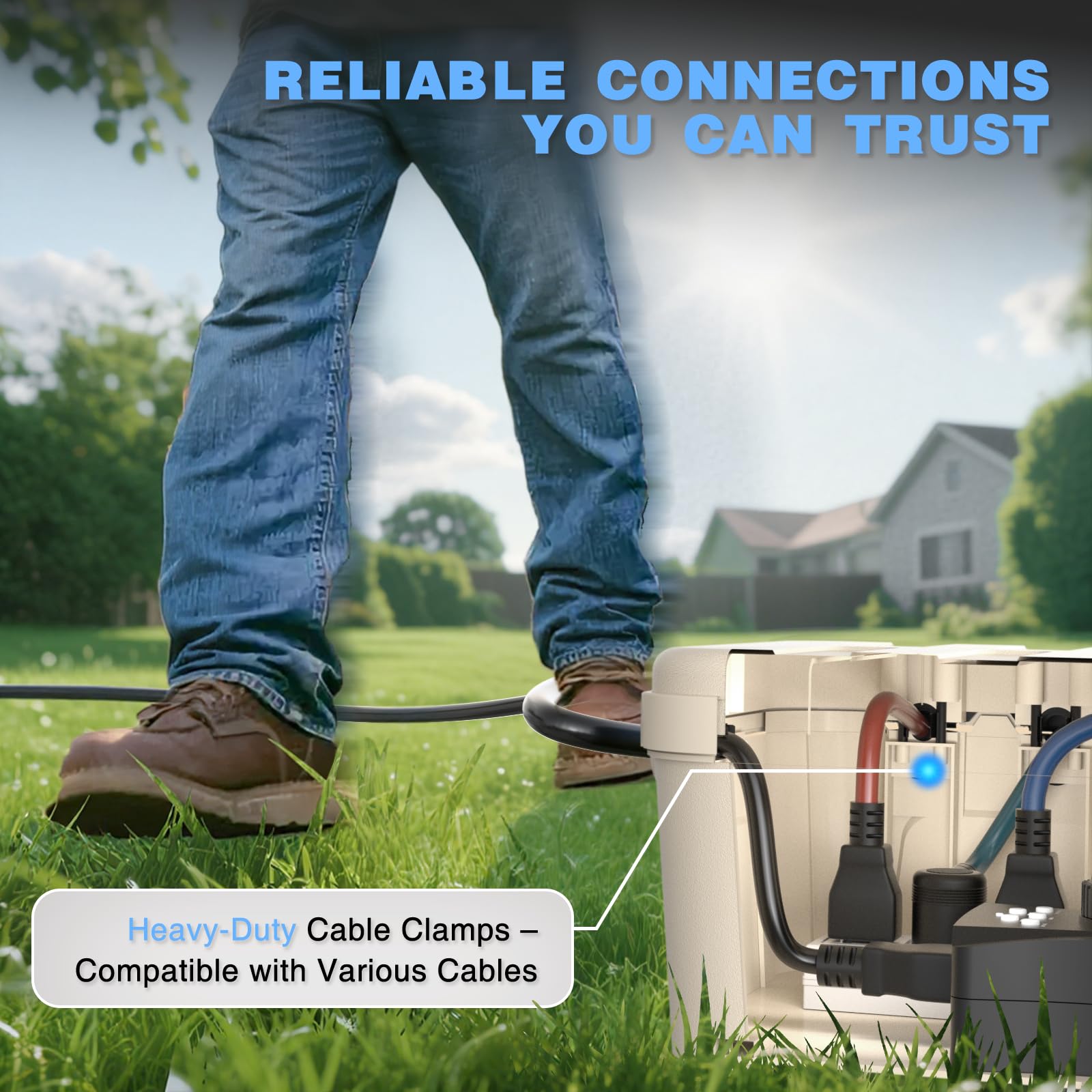 Flemoon ideal for holiday lighting uses, maintaining safe outdoor cord management.