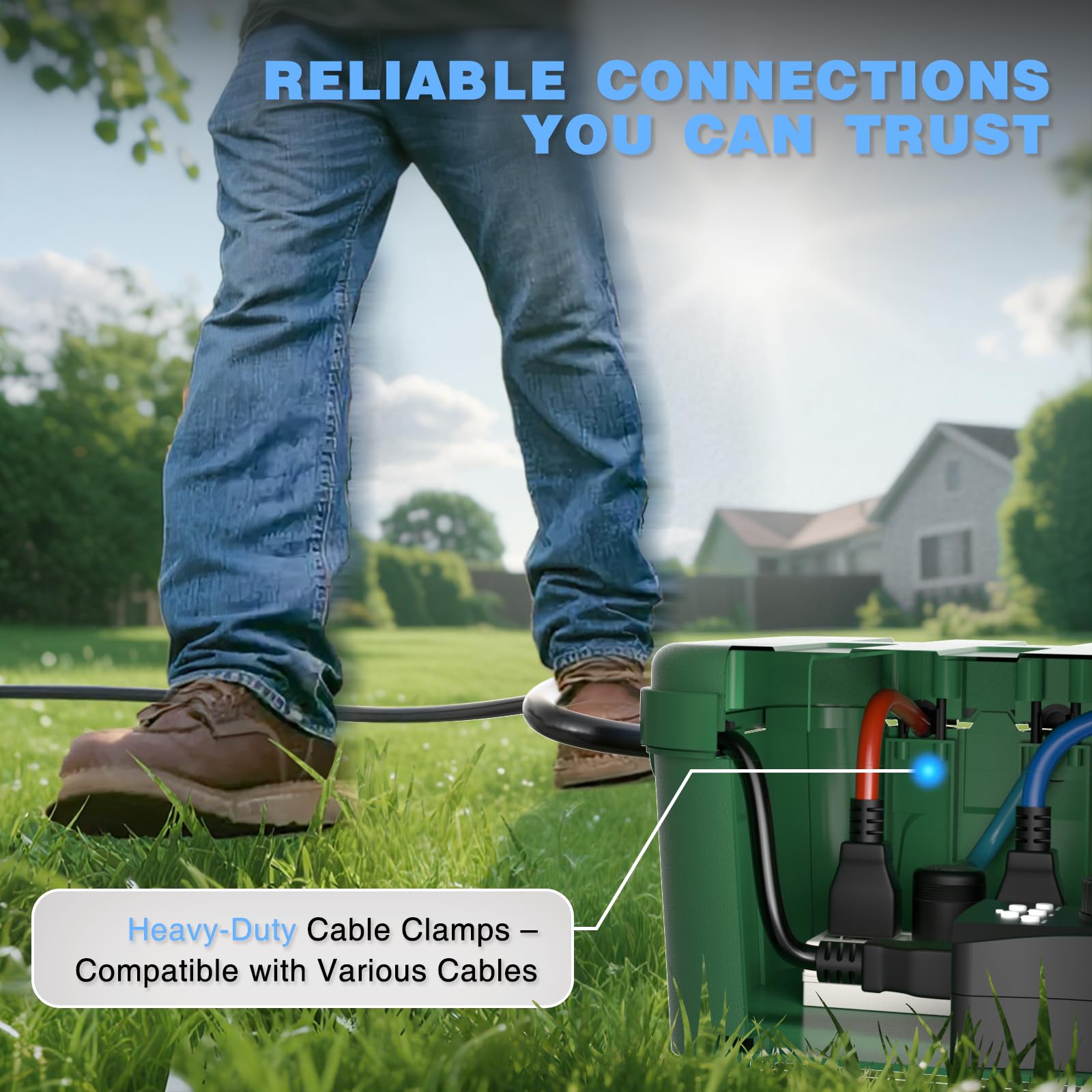 Flemoon IP54 outdoor box dimension specs for compatibility with large cords